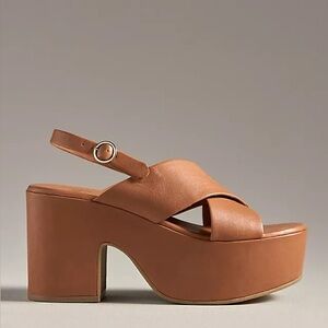 Beek beek Emu Platform Heel Sandals Brown block heel size 9